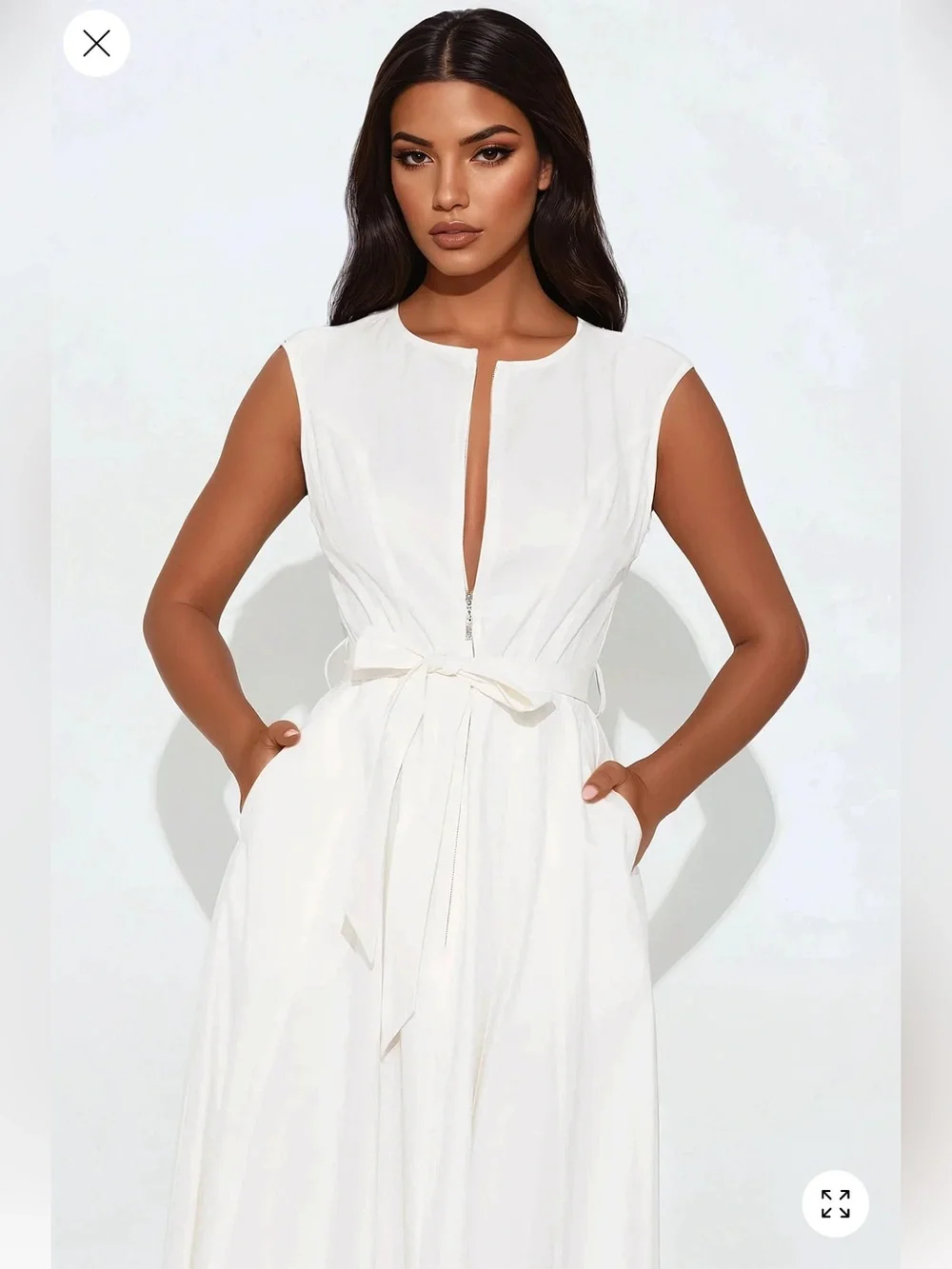 Fashion Nova Sandra Twill Maxi Dress - white - Picture 2 of 4